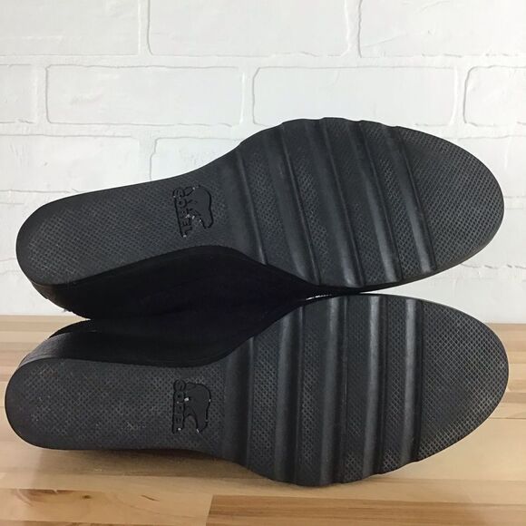 SOREL heeled suede leather boots size 10 platform wedges Normcore Gorpcore - Picture 7 of 16